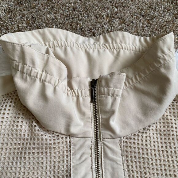 Weekends by Chico’s Vest Full Zip Lightweight Tan Gold Mesh Women Large Chicos 2 - Picture 4 of 8